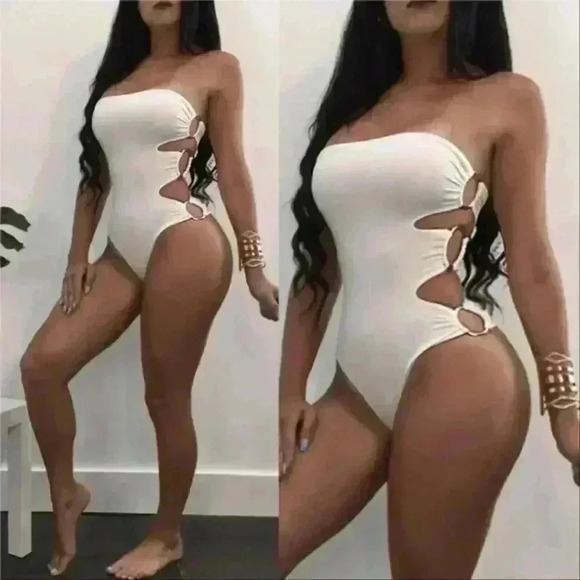 SEXY WHITE O-RING BODYSUIT - Picture 3 of 3